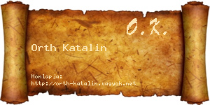 Orth Katalin névjegykártya